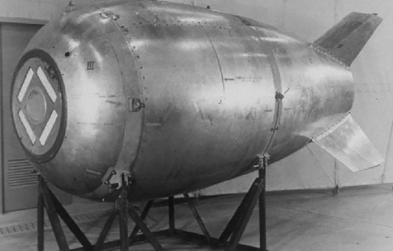 Maqueta de una bomba nuclear Mark IV como la que cargaba el B-36B